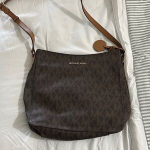 Michael Kors Dark Brown Monogram Shoulder Bag
